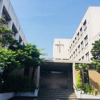 Photo taken at Shibuya Catholic Church by Jun T. on 5/27/2018