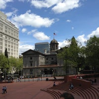 Photo taken at Pioneer Courthouse Square by Steve H. on 4/28/2013