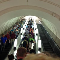 Photo taken at metro Belorusskaya, line 5 by Alexander M. on 5/13/2013