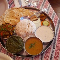 Photo taken at Aangan Indo-Nepalese Cuisine by Rebecca on 10/6/2013