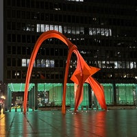 Photo taken at Alexander Calder&amp;#39;s Flamingo Sculpture by Aaron on 12/22/2023