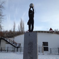 Photo taken at Скульптура «Работник с искусственным спутником Земли» by София💭 on 1/1/2013