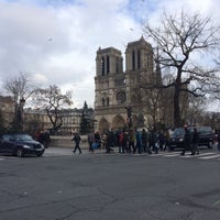 Photo taken at Cathedral of Notre-Dame de Paris by Hacer M. on 1/31/2015