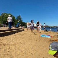 Photo taken at Пляж в парке «Северное Тушино» by Daria on 6/17/2021
