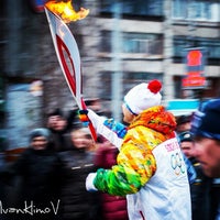 Photo taken at Эстафета Олимпийского огня Сочи-2014: Пятигорск by iKowalsky V. on 1/22/2014