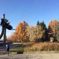 Photo taken at Скульптура «Журавли» by Ann on 10/17/2021