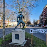 Photo taken at Statue de Jean-Claude Van Damme by Geert V. on 2/28/2021