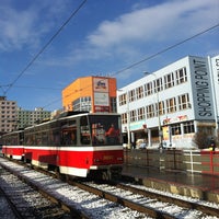 Photo taken at Slánská (tram) by Elena M. on 1/11/2013