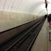 Photo taken at metro Chekhovskaya by Dmitry U. on 5/10/2013