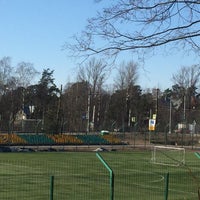 Photo taken at Football pitch of the V. Korenkov&amp;#39;s sports school by Еленочка K. on 4/11/2018