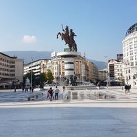 Photo taken at Macedonia Square by Burak M. on 10/4/2017