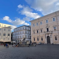 Photo taken at Piazza di Santa Maria in Trastevere by Hande B. on 2/1/2023