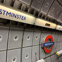 Photo taken at Westminster London Underground Station by James Z. on 10/14/2023