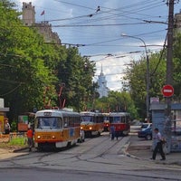 Photo taken at Трамвайная остановка «1-й Новоподмосковный переулок» by Ekaterina on 7/8/2013