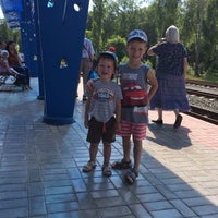 Photo taken at Ст. Молодежная (детская железная дорога) by Darya on 7/6/2014