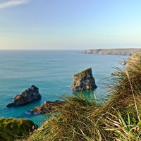 Photo taken at Bedruthan Steps Beach by Jay B. on 11/30/2016