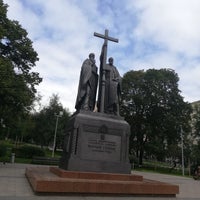 Photo taken at Памятник Кириллу и Мефодию by fatma G. on 8/1/2019