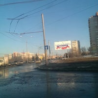 Photo taken at Проспект Комарова by Ekaterina V. on 3/24/2014