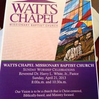 4/21/2013 tarihinde Ginia H.ziyaretçi tarafından Watts Chapel Missionary Baptist Church'de çekilen fotoğraf