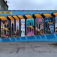 Photo taken at Greetings from Chicago (2015) mural by Victor Ving and Lisa Beggs by Emily K. on 3/2/2019
