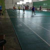 Photo taken at Permsuk Badminton Court by JeaB t. on 11/12/2012