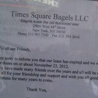 Photo taken at Times Square Hot Bagels by Tarrah on 12/14/2012