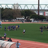 Photo taken at Yumenoshima Stadium by Hiro S. on 3/27/2022