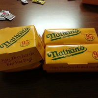 Photo taken at Nathan&amp;#39;s Famous by Chris K. on 10/10/2012