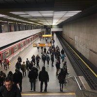 Photo taken at Metro =B= Smíchov Station by Zuza P. on 11/14/2017