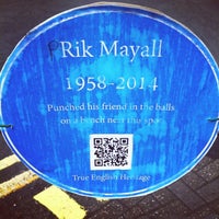 Photo taken at Rik Mayall blue plaque by Darren D. on 6/20/2014