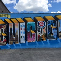 Photo taken at Greetings from Chicago (2015) mural by Victor Ving and Lisa Beggs by SQ S. on 6/24/2017