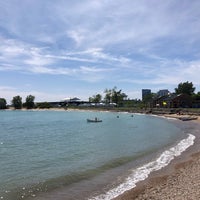 Chicago, Illinois, USA. The 12th Street Beach, a narrow strip of sand south  of the Adler Planetarium that provides some relief from the summer heat  Stock Photo - Alamy