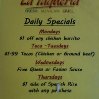 Photo taken at La Taqueria Grill by Andrew F. on 4/16/2011