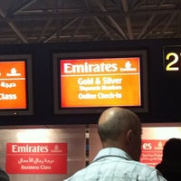 Photo taken at Emirates Flight to Dubai by Nada K. on 2/18/2012