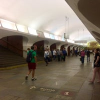 Photo taken at metro Borovitskaya by Marussia K. on 8/20/2019