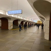 Photo taken at metro Borovitskaya by Marussia K. on 10/18/2020