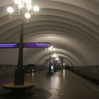 Photo taken at metro Staraya Derevnya by Dmitry K. on 8/17/2020