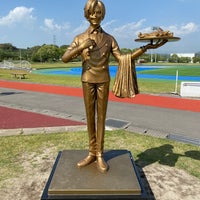 次での写真 サンジ像 益城町 熊本県