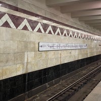 Photo taken at metro Tushinskaya by Alex C. on 10/29/2021