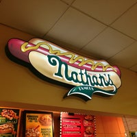 Photo taken at Nathan&amp;#39;s Famous by Justin C. on 4/10/2013