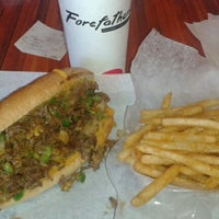 Photo taken at ForeFathers Gourmet Cheesesteaks &amp;amp; Fries by Tyler M. on 6/23/2012