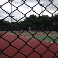 Photo taken at Chula Tennis court by Jin W. on 9/15/2013