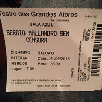 Photo taken at Teatro dos Grandes Atores by Luiz Guilherme O. on 2/22/2015