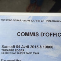 Photo taken at Théâtre Edgar by Augustin H. on 4/4/2015
