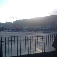Photo taken at Mile End Skate Park by Sandis B. on 8/3/2014