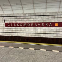 Photo taken at Metro =B= Českomoravská by Lucie P. on 10/26/2022