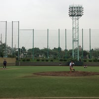 Photo taken at 青山運動場 野球場 by sally on 7/30/2013