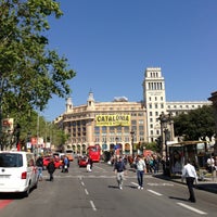 Photo taken at Plaça de Catalunya by Ivan B. on 4/23/2013