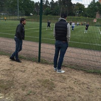 Photo taken at Football pitch of the V. Korenkov&amp;#39;s sports school by Инга О. on 5/28/2016