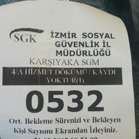 Photo taken at Karşıyaka Sosyal Güvenlik Kurumu by Serkan Y. on 2/21/2017